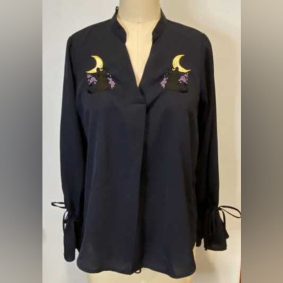 Rare GU Collaboration Embroidery Blouse Women's S Size (Japanese Size) Pink - Picture 16 of 16